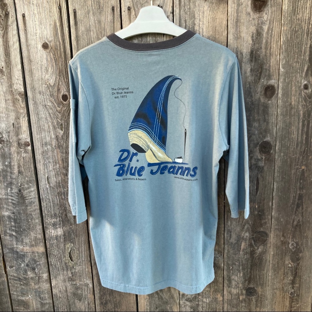 Dr Blue Jeanns 3/4 Raglan style Denim Repair LA
